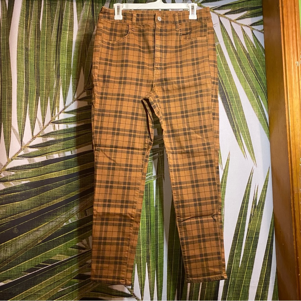 American Eagle Next Level Stretch Plaid Jeans